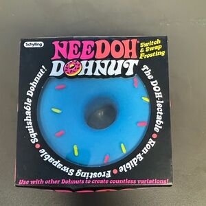 Needoh Donut Squishy with Blue Frosting